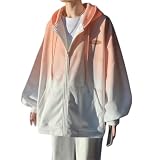 [Liaziong] パーカー メンズ 秋冬服 パーカー メンズ グラデーション スウェット トレーナー おしゃれ 大きい サイズ 人気 ジャケット スポーツ フード 付き オシャレ カジュアル カーディガン コージャージ 春秋冬服 pink-L
