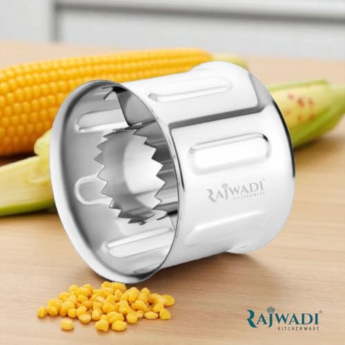 Image of Rajwadi Corn Cutter /Corn Stripper, Corn Seeds Remover, Stripping Kernels Remover, Corn Zipper, Corn Cob Stripper, Corn Peeler for Kitchen