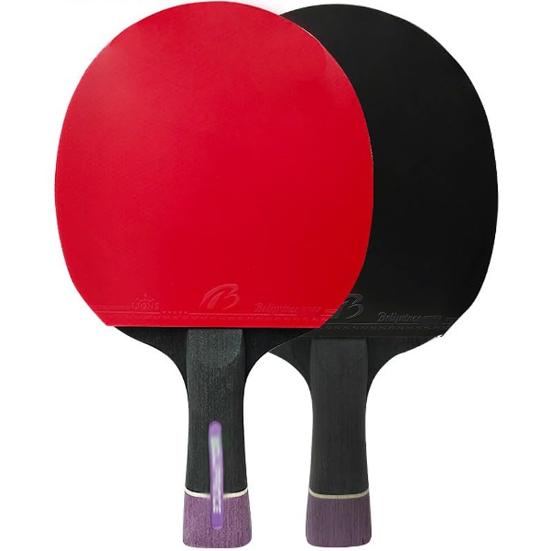 TYGXING Ping Pong Paddle, Professional Table Tennis Racket with 7-Layer Pure Wood Plate, Table Tennis Paddle for Beginners(Color:Long Handle)