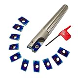 KinRite 12pcs APMT1604PDER Carbide Milling Inserts with End Mill Tool Holders Boring...