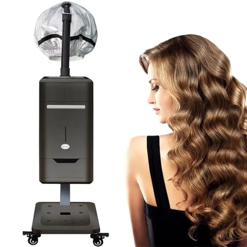 Vaporizador de cabello for acondicionamiento profundo, vaporizador hidratante profesional for cabello natural y teñido, procesador de cabello con vaporizador de microniebla calentado, vaporizador(Blac
