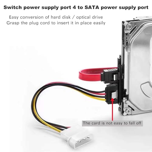 Image of 4-Pin Molex to SATA Power Cable Adapter (3-Pack), IDE to SATA Power Converter for HDD, SSD, Optical Drives, Hard Disk, Desktop PC, PSU - Easy Installation