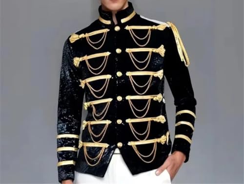 Men's Sequin Trim Slim Fit Suit Jacket Lightweight Party Style Performance Coat for Stage Dressing2