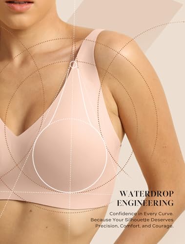 Image of COMFELIE Women Plunge No Underwire Bra Deep V Seamless Supportive Bras Buttery Smooth Comfort Soft Bralettes Underwear