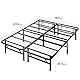Zinus SmartBase Bett 140x200 cm - Höhe 35 cm - Ideal für ein Gästebett - Stauraum unter dem Bett - Schwarz