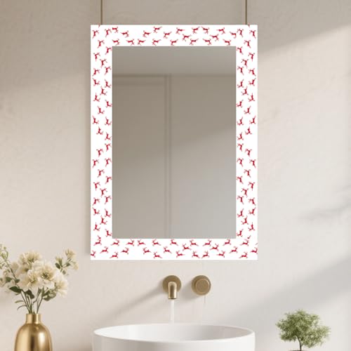 Image of Nuxovilar Red Reindeer Winter Peel Stick Wall Border PVC 3.94x16.4'