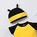 Lizxun Newborn Baby Bee Costume, Short Sleeve Honeybee Romper + Hat + Wings + Socks Set Halloween Bee Cosplay Costume (Yellow, 9-12 Months)