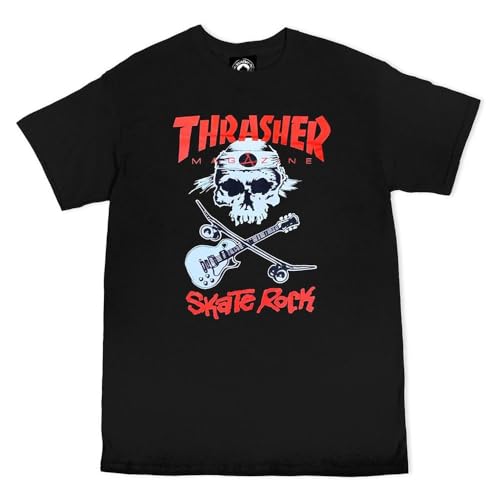 THRASHER Skaterock Camiseta, Unisex Adulto, Black, L