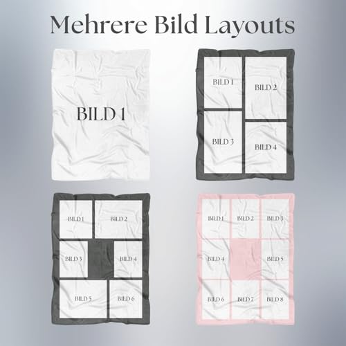 PICANOVA Decke mit Foto - Personalisierte Fotodecke 100x70cm – Gestalte mit deinem eigenen Bild & Text – Kuscheldecke Personalisiert – Fleecedecke mit Foto