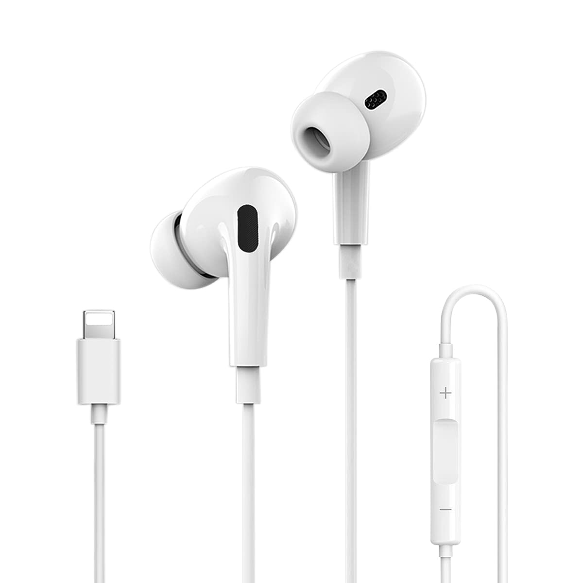 In-Ear Headphones for iPhone,Headphone Wired Stereo with Volume Control and Microphone,HiFi-Audio Stereo Noise Isolating Earbuds Compatible with iPhone 14 Pro Max/13/12/Mini/SE/11/XS Max/X/XR/8 Plus/7