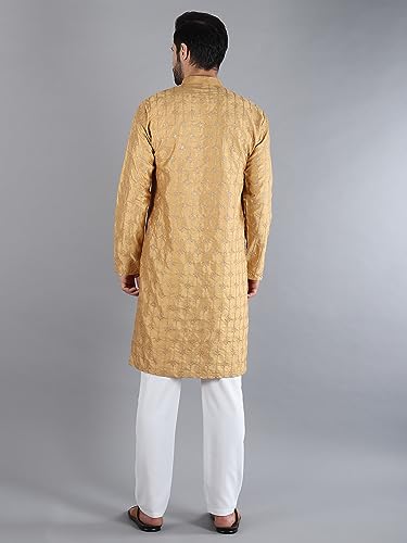 Image of Uri and MacKenzie Embroidery Silk Men's Kurta Pyjama Set