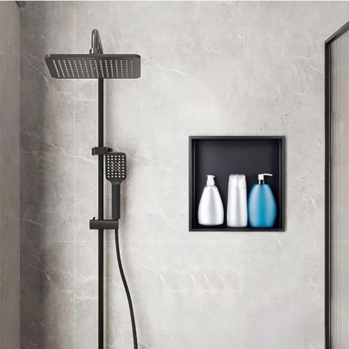 Niche de douche encastrée en acier inoxydable brossé pour rangement de salle de bain