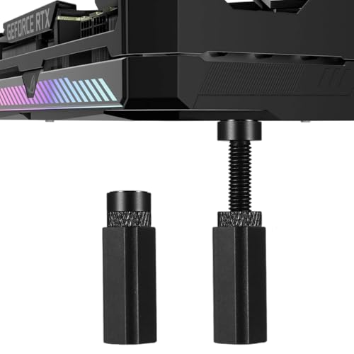 YAZWUR 1 Pcs Soporte GPU de Aluminio con Base Magnética y Almohadillas Antideslizantes, Soporte Gráfica, Vertical GPU Mount, Base Ajustable en Altura para Tarjetas Gráficas (45mm-80mm) (Negro)