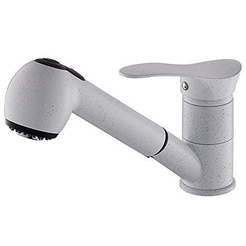 Rubinetto per lavello, rubinetto per lavello Rubinetto da cucina Rubinetto per lavabo Rubinetto caldo e freddo girevole Rubinetto per piscina da bagno/Punto bianco + nero Comfortable anniversary