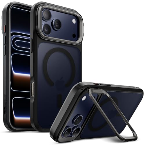 SUPCASE for iPhone 17 Pro Max Case with Camera Control Button (Unicorn Beetle Mag), [Compatible with MagSafe] [Built-in Kickstand] Slim Protective Magnetic Translucent Back Phone Case, Black