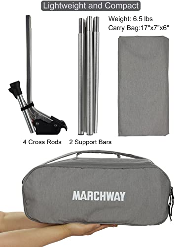 Marchway Lightweight Folding Tent Camping Cot Bed With Lever Lock, Easy Setup Portable Compact For Outdoor Travel, Hunting, Hiking, Motorcycling, Support 330Lbs (Grey) #TOP4