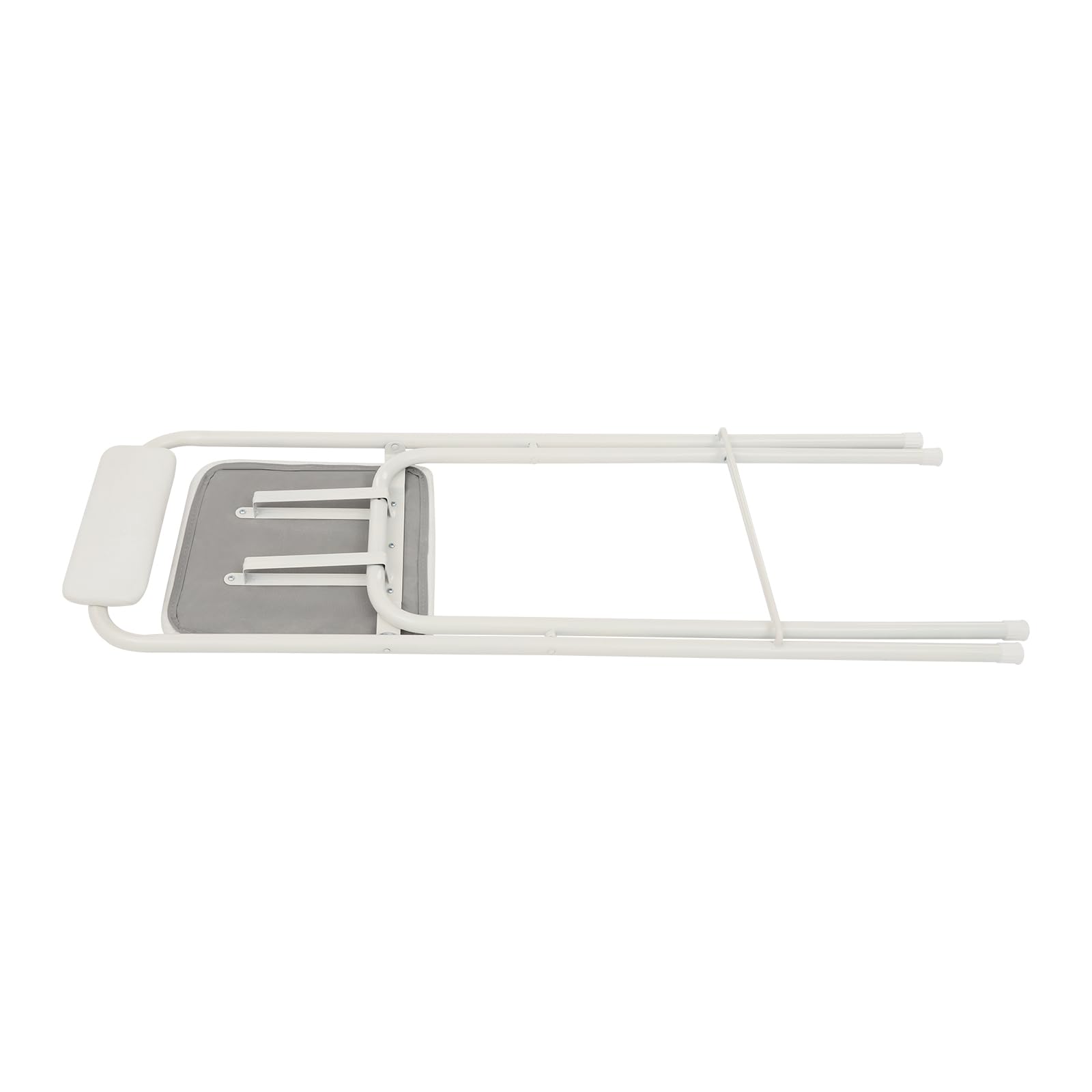 Tabouret de bar portable - Chaise haute pliable - 75 cm - Avec dossier - Tabouret pliable rembourré - Pour bar, café, cuisine - Charge maximale : 125 kg - Blanc