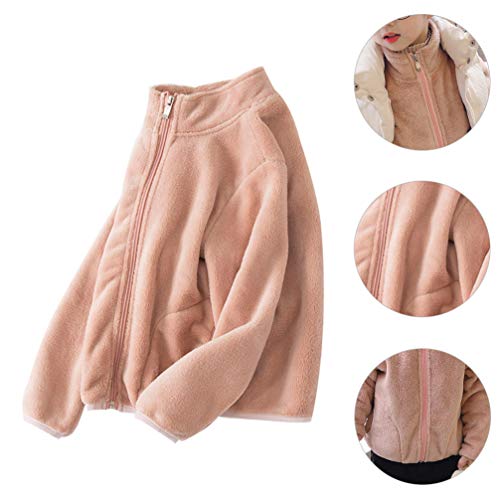 KESYOO Casaco de Lã Coral para Crianças Crianças Engrossado Inverno Quente Casaco Casaco Outwear par
