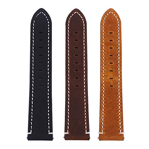 Bracelet montre cuir véritable 20mm interchangeable sans outil - 3