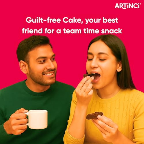 Image of Artinci Eggless Sugar Free Chocolate Cake (150g)- Diabetic Friendly, Healthy Low-Calorie Cake with Millets, No Maida, No refined sugar, Healthy snack for Weightloss, As seen on Shark Tank India (Pack of 1)