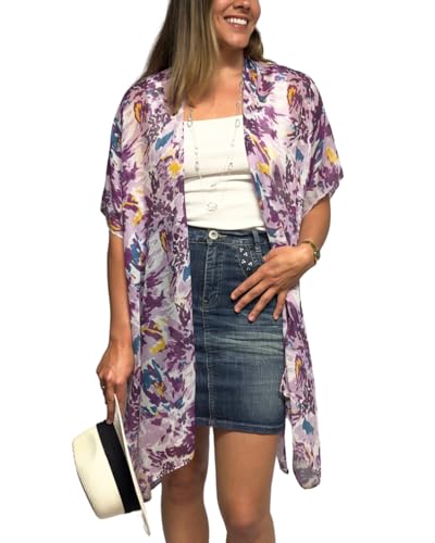 Image of Humble Hilo Womens Kimono Cardigan Sleeveless Lightweight Cover Up Casual & Flowy, 2 Sizes