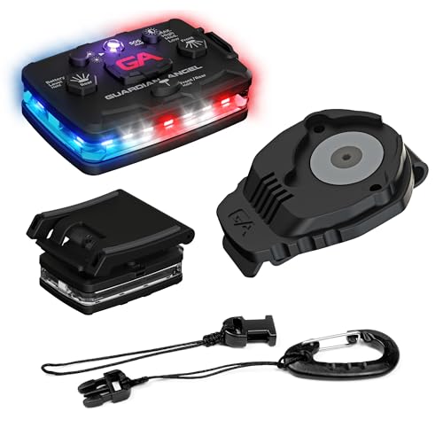 Guardian Angel Law Enforcement Infrared Wearable Safety Light Bundle - Elite Series Red/Blue/White Infrared Light, Universal Mount, Epaulet Mount and Tether, Magnetic Mounting, Professional Grade