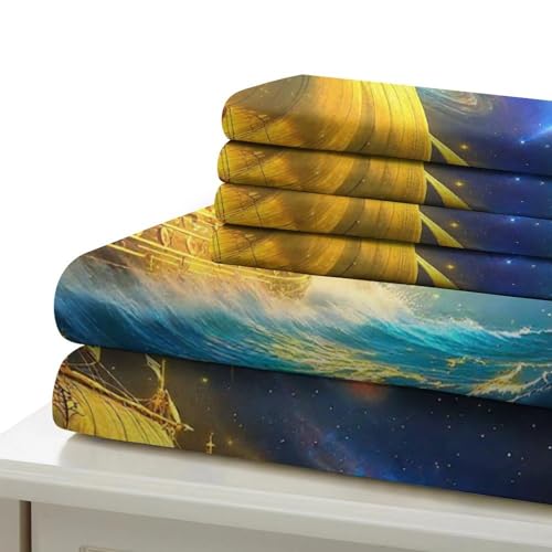 Parure de lit navire 3D en microfibre douce pour lit double 200x200cm - 5