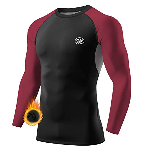MEETWEE Thermal Shirts for Men, Long Sleeve Fleece Lined Base Layer Cold Weather Winter Warm Compression Tops Skiing Running