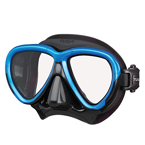 TUSA M-2004 Intega Scuba Diving Mask, Black/Fishtail Blue