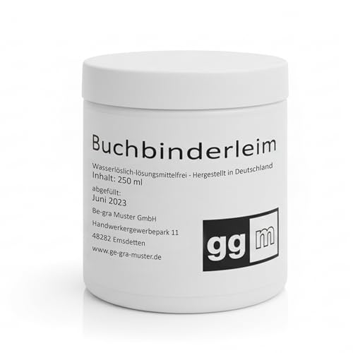 ggm® Buchbinderleim transparent 250 ml – lösungsmittelfrei & stark haftend – Bastelleim für Papier, Pappe, Holz, Stoff – trocknet klar – ideal für Modellbau, Pappmaché, DIY & Kunst