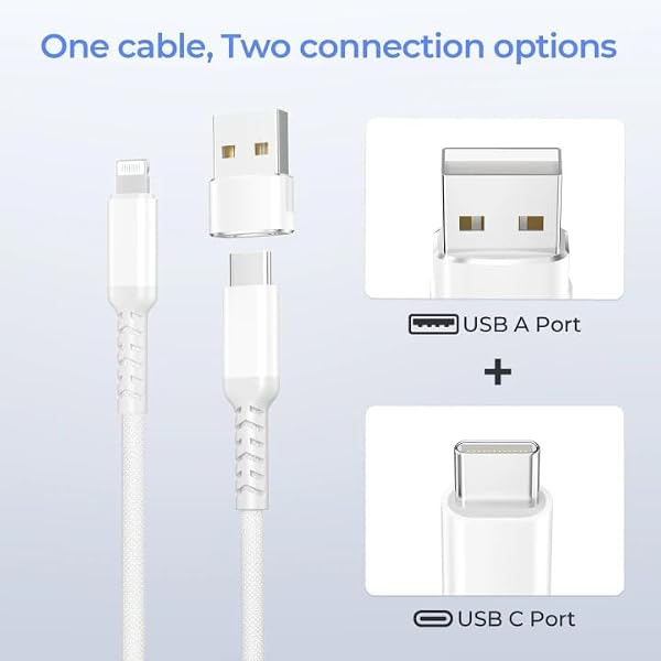 Elebase for iPhone 14 13 Cable with USB A Adapter 3.3ft,USB C to Lightning Cord Fast Charging Power Delivery for Apple 12 11 Pro Max Plus Mini,XS XR X 8 7 6 SE,iPad 8th 9th Generation,1M by Elebase - Image 3