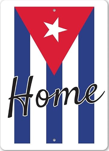Home Cuba Flag, Decorative Sign, Patriotic Man Cave Sign, Street Metal Sign