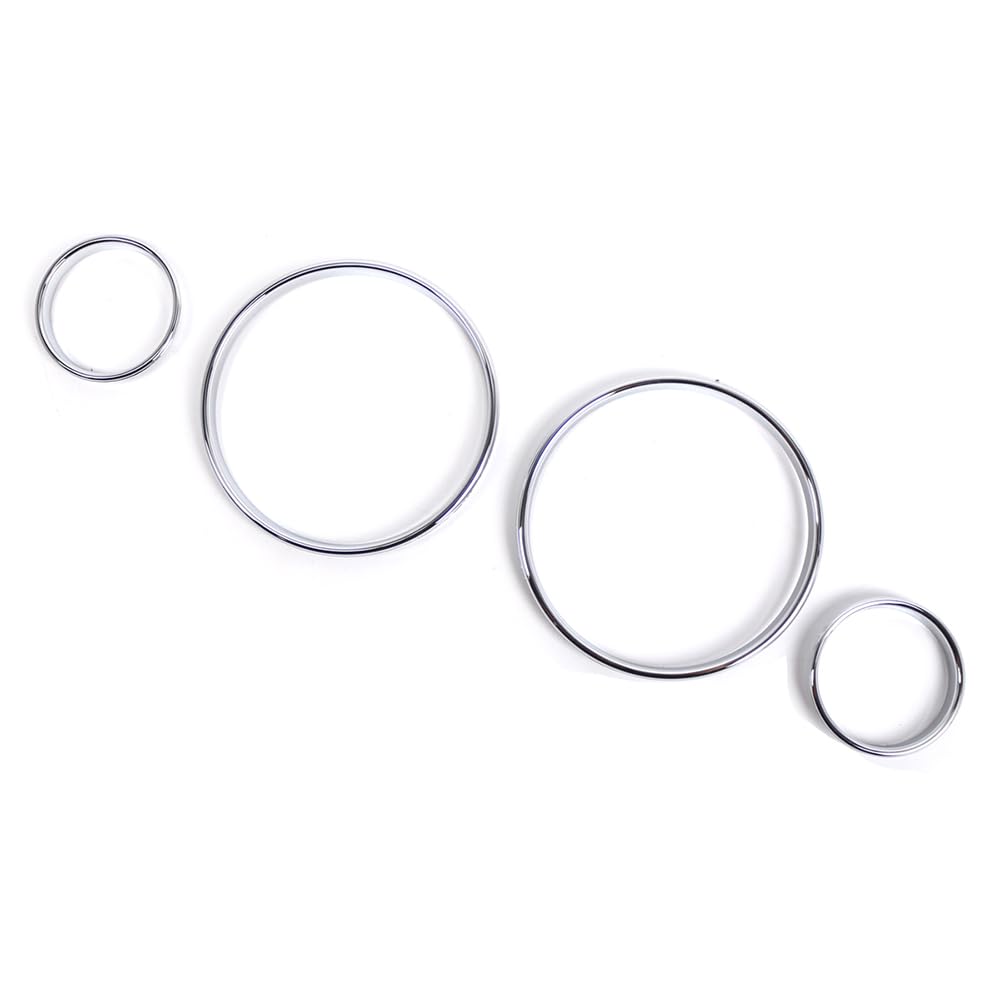 Riloer Lot de 4 anneaux chromés pour compteur de vitesse, compatible avec BMW E39 Série 5 1995-2004 E38 Série 7 1994-2001 E53 X5 1999-2006