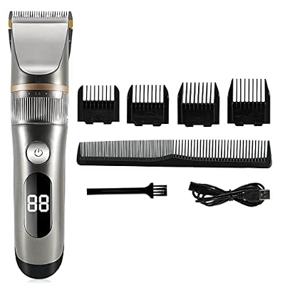 EOYLMIRL Mens Hair Clippers Barber Clipper Professional Trimmer for Men Electric Beard Cutter Cutting Machine Cut Cordless Corded(Gray with Box)