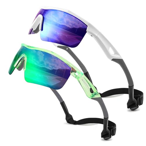 Image of FEISEDY Kids Polarized Sports Sunglasses, TR90 UV400 Baseball Cycling | LightWeight Wrap-Around for Boys Girls, TAC Polarized Lens blocks 100% UVA /UVB, Baseball /Softball /Cycling /Running B2454