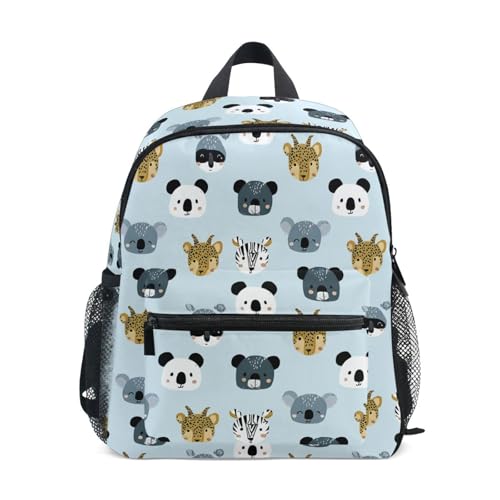 Sac à dos pour l'école maternelle bleu léger anti-mal de dos à motif panda tigre