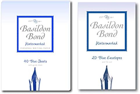 Basildon Bond No 2 Blue Paper Writing Set Includes Writing Pad & Envelopes