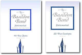 Basildon Bond No 2 Blue Paper Writing Set Includes Writing Pad & Envelopes