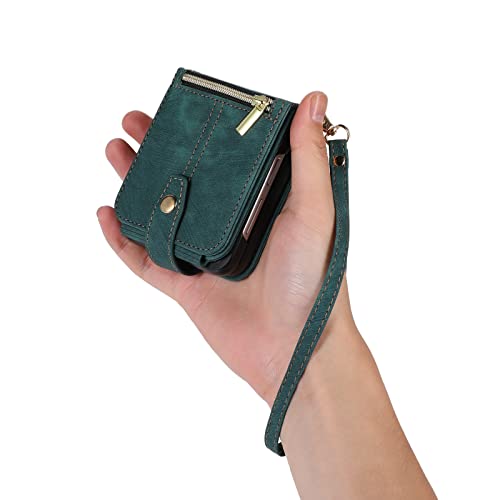 Étui pour Samsung Z Flip 7 FE / Z Flip 6 housse portefeuille cuir antichoc