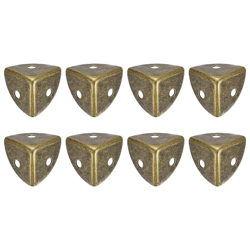 sourcing map - sourcing map 8Pcs Decorative Box Corner Cover, 18mm Metal Edge Guard, Furniture Corner Edges Protector, Bronze
