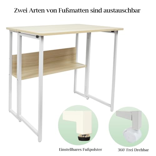 Table d’ordinateur rabattable Fiutazge petit espace avec tapis de pieds - 7