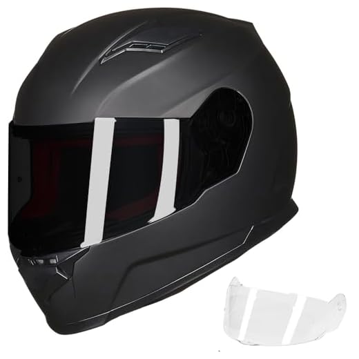 ILM Full Face Motorcycle Helmets for Men Womens Dual Sport Pinlock Anti Fog Snowmobile Helmet for Adults DOT Model-817 (Matte Black, L)