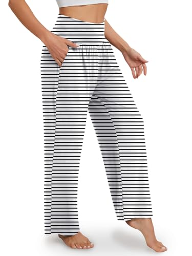 Image of Gracyoga Wide Leg Yoga Pants for Women Casual Loose Cozy Sweatpants High Waisted Lounge Pajama Flowy Pants With Pockets