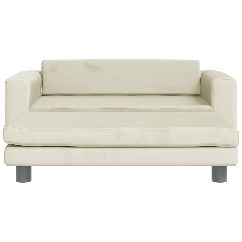 Cuccia per cani con estensione color crema, in velluto, 100 x 50 x 30 cm, con cuscino e fondo antiscivolo, morbido divano per animali domestici, lavabile, delicato sulle articolazioni