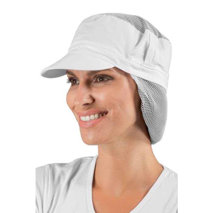 Cappello da Lavoro CHARLY 100% Cotone Bianco con Rete Traspirante
