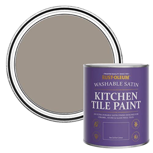 Rust-Oleum Brown water resistant Kitchen Tile Paint in Satin Finish - Whipped Truffle 750ml