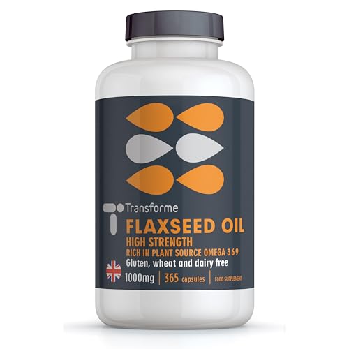 Transforme Flaxseed Oil Capsules 1000mg, 365 Softgels
