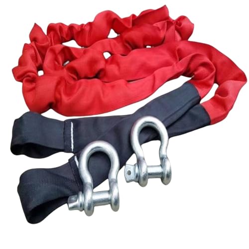 RoastMe15t 車牽引ロープ 伸縮式 緊急 緊急用 万能 フック付 15トン 長さ(約)5mトラブルから抜け出すための弾性車、超強力、オフ高馬力 (20トン5メートルシャックル支払い)