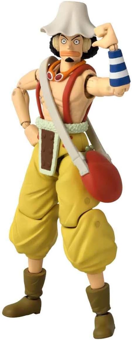 BANDAI Anime Heroes One Piece Figures Usopp Action Figure, 17cm Articulated Usopp Anime Figure with Extra Accessories, One Piece Action Figures Pirate Toys Range, Excellent Anime Gift, (37005)