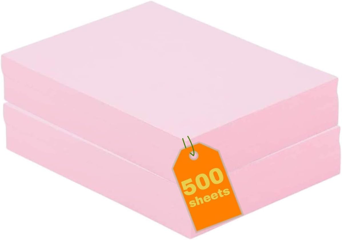 1InTheOffice Pink Copy Paper 8.5x11 Letter Size, 20lb